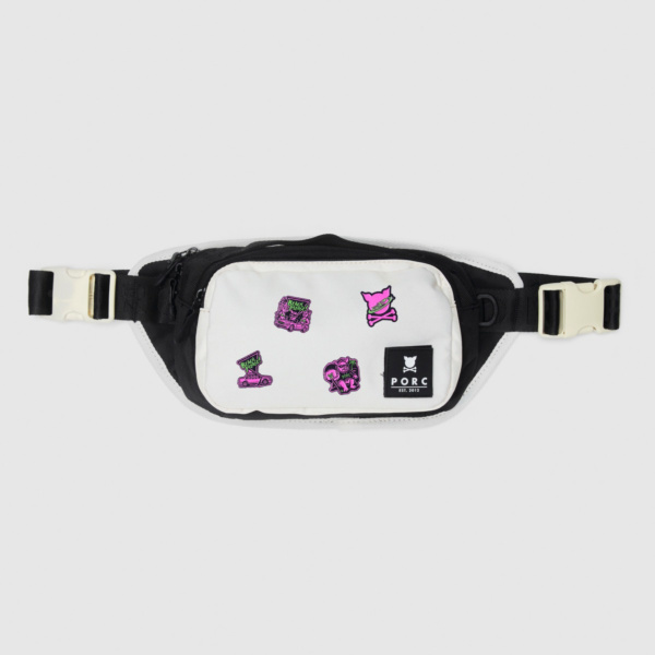"Jack" Black/Off white Hip Bag