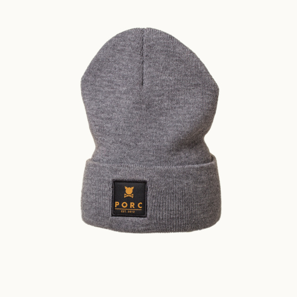 "Logo" Woven Grey Beanie