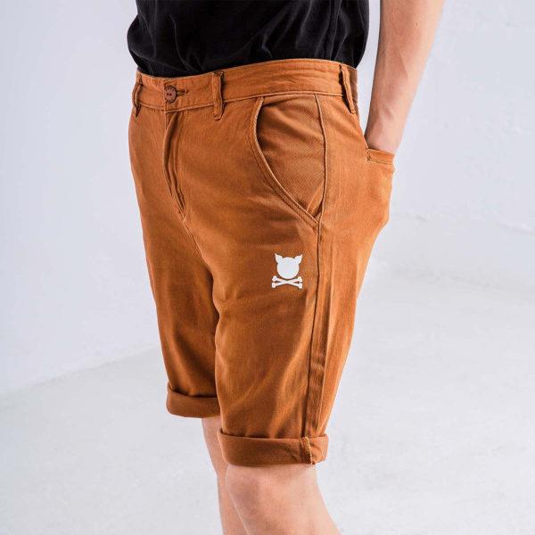 "Essential Logo" Brown Short Chinos