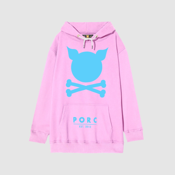 "Logo" Oversized Pale Rose Hooded Sweat