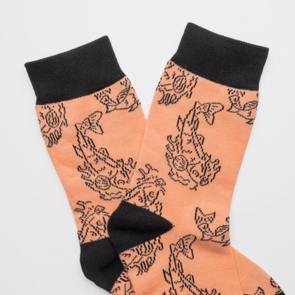 "Sushi" Salmon/Black Socks
