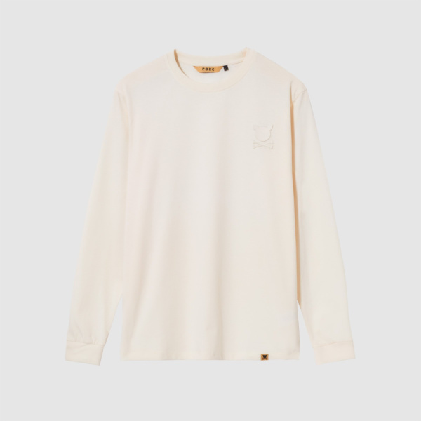 "Essential Logo" Off White Longsleeve T-Shirt