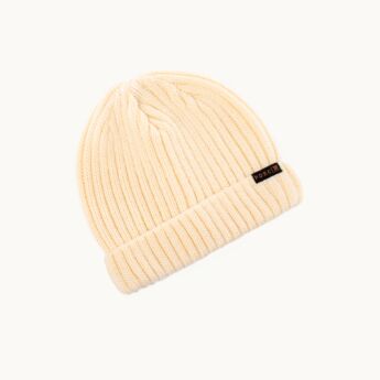 "Villain" Small Label Natural Beanie