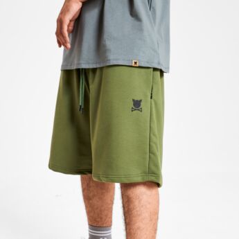"Essential Logo" Olive Sweatshorts