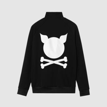 "Crooked" Black/White Track Top