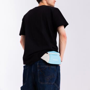"Incognito" Aqua/Off white Reversible Hip Bag