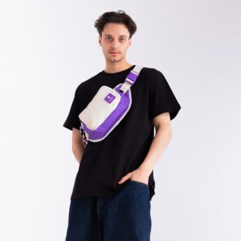 "Jack" Purple/Off white Hip Bag