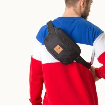 "Logo" Black Hip Bag