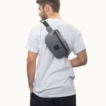 "Logo" Grey Hip Bag