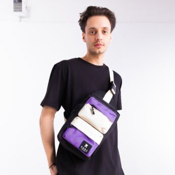 "Pablo" Black/Purple Sling Bag