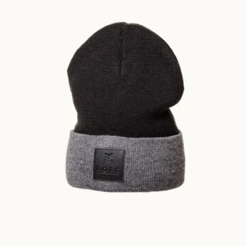"Logo" Leather Black/Grey Beanie