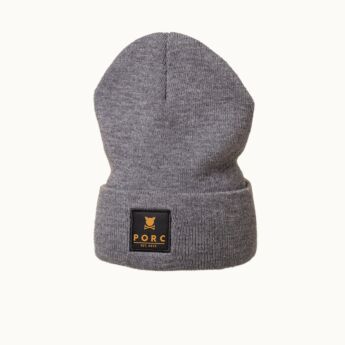 "Logo" Woven Grey Beanie