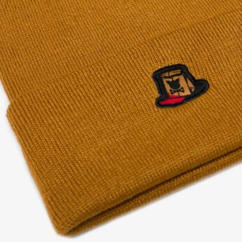 "Lunch" Brown Beanie