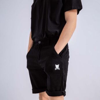 "Essential Logo" Black Short Chinos