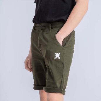 "Essential Logo" Olive Short Chinos