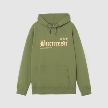 "Bucuresti" Olive Hooded Sweat