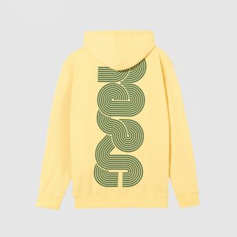 "Linear" Yellow Zipper Hooded Sweat