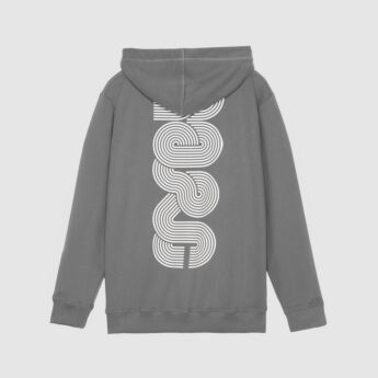 "Linear" Charcoal Zipper Hooded Sweat