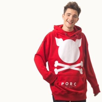 "Logo" Oversized Hooded Sweat