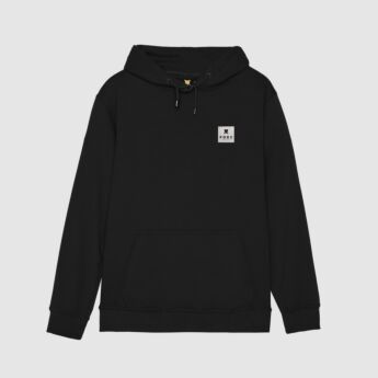 "Reflective Label" Black Hooded Sweat