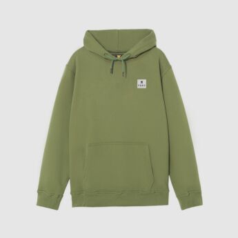 "Reflective Label" Olive Hooded Sweat
