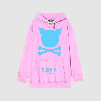 "Logo" Oversized Pale Rose Hooded Sweat
