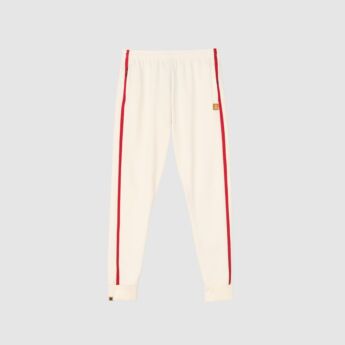 "Crooked" Off White/Red Track Pants