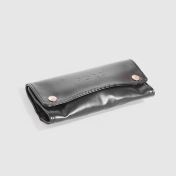 "Logo" Black Fake Leather Tobacco Wallet