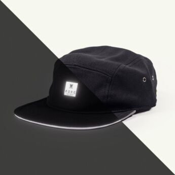 "Reflective Label" Black Five Panel