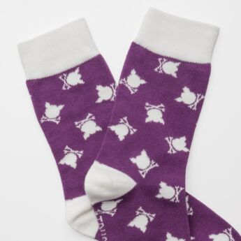 "Flag" Purple/White Socks