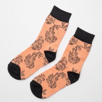 "Sushi" Salmon/Black Socks