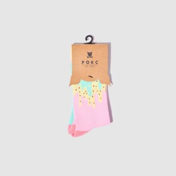 "Flying Pig" Mint/Pink Socks