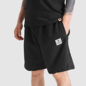 "Reflective Label" Black Sweatshorts