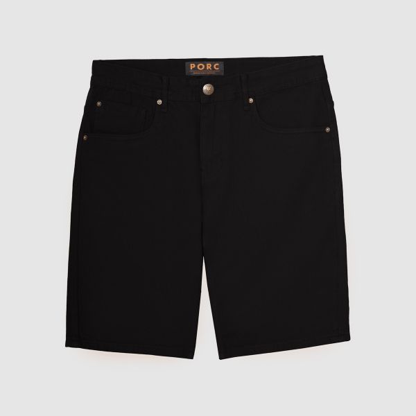"Invert" Black Denim Shorts
