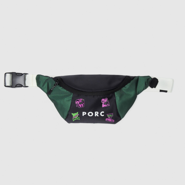 "Incognito" Black/Olive Reversible Hip Bag