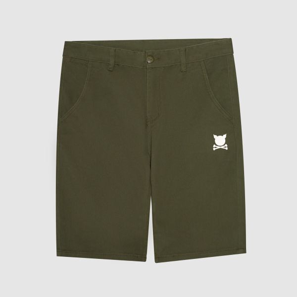 "Essential Logo" Olive Short Chinos