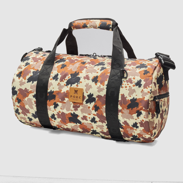 "Logo" Camouflage Brown Small Duffel Bag