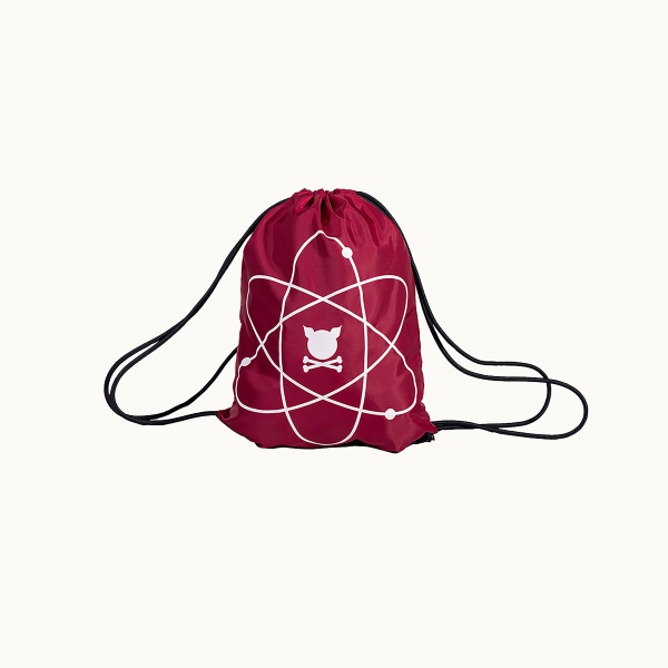 "Atom" Burgundy Drawstring Bag