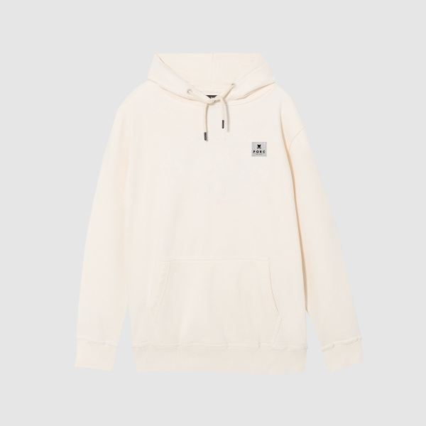 "Reflective Label" Off White Hooded Sweat