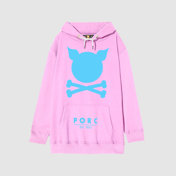 "Logo" Oversized Pale Rose Hooded Sweat