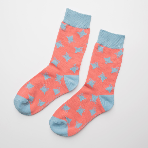 "Flag" Pudra/Grey Socks