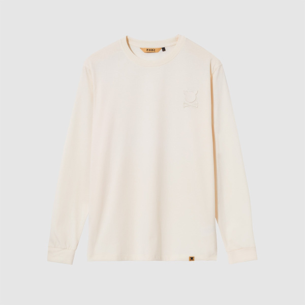 "Essential Logo" Off White Longsleeve T-Shirt