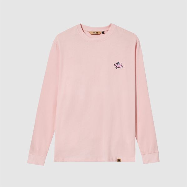 "Flying Pig" Pale Rose Longsleeve T-Shirt