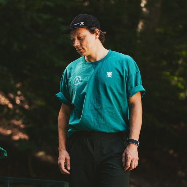 "Off-Trail" Oversized Green T-Shirt