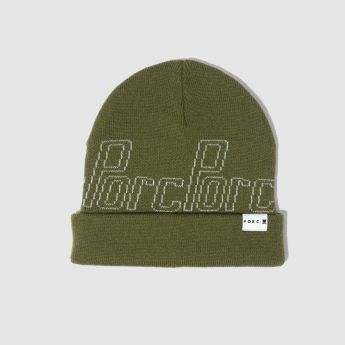 "Tilted" Olive Reflective Beanie