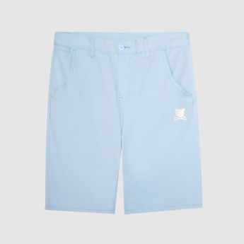 "Essential Logo" Blue Short Chinos