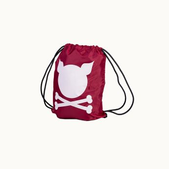 "Logo" Burgundy Drawstring Bag