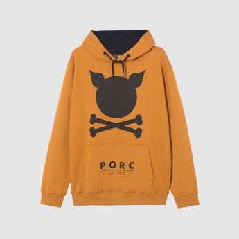 "Logo" Brown Hooded Sweat