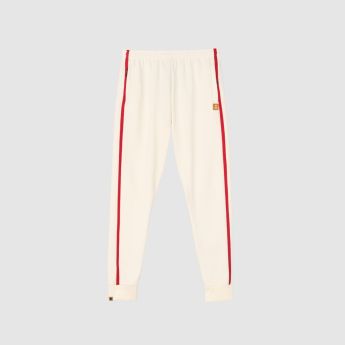 "Crooked" Off White/Red Track Pants