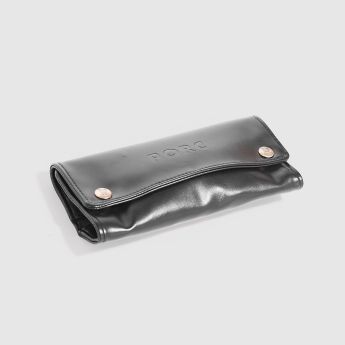 "Logo" Black Fake Leather Tobacco Wallet